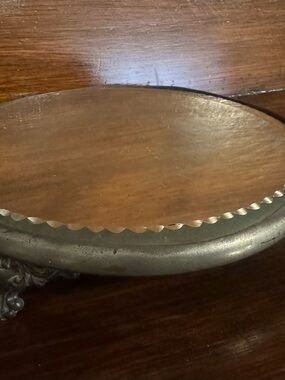 Eureka Silver Co Antique Quadruple Silver Plated 8" Plateau Mirror